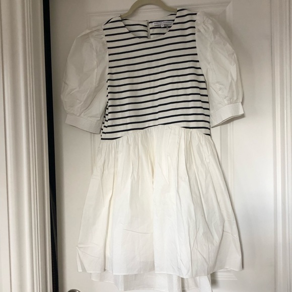 English factory high low striped knit combo dress in white combo size small - Picture 2 of 3